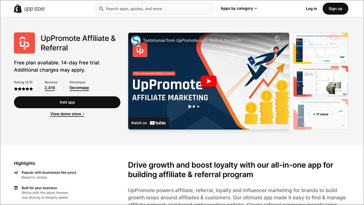 UpPromote Shopify App
