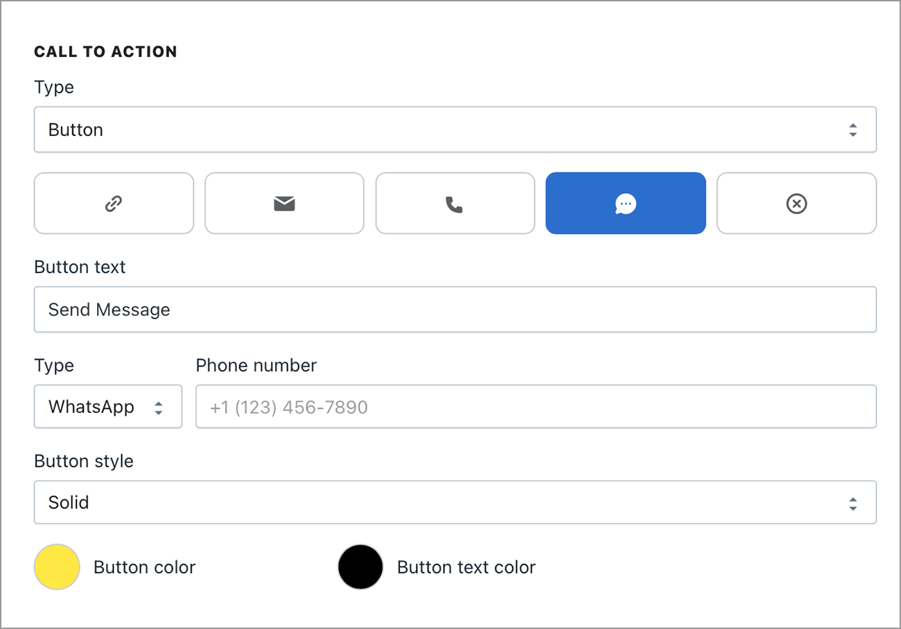 Call-to-Action options