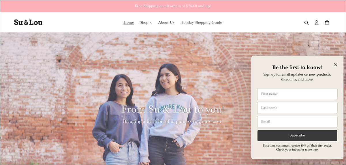 email popup example with form to capture email leads on your own site
