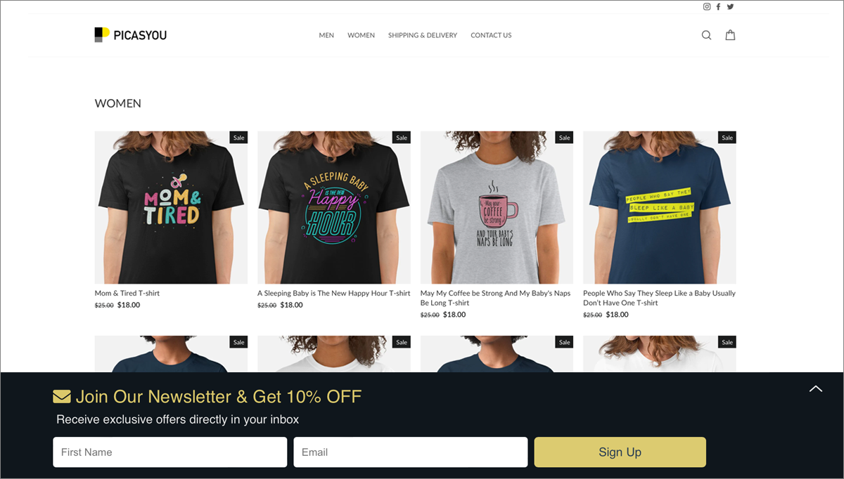 newsletter popup example