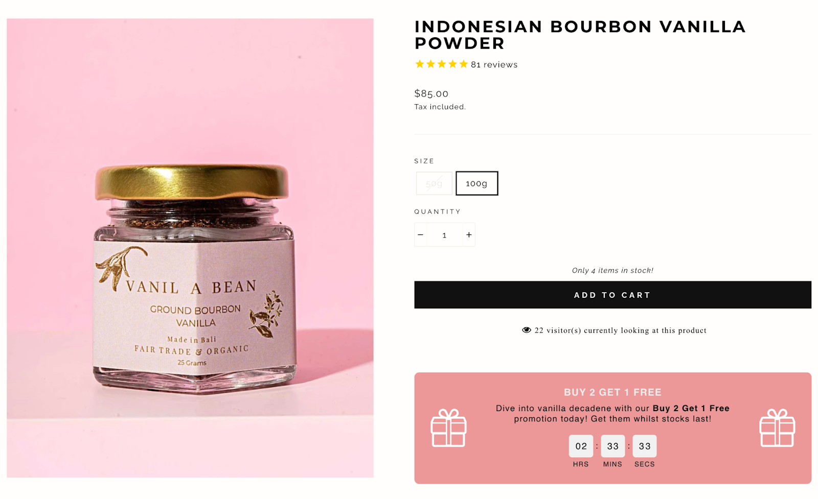 sales countdown timer bar example