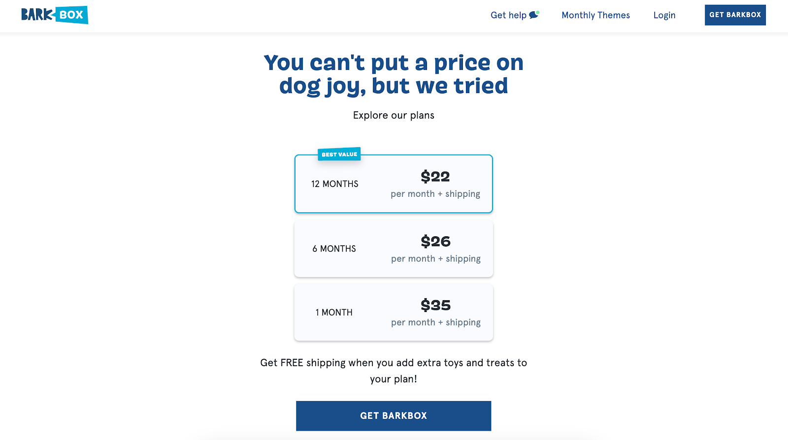 bark box subscription as one of the call to action examples