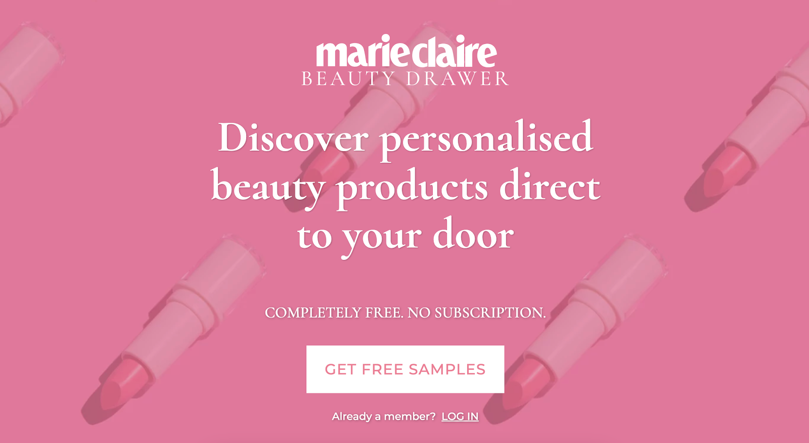 marie claire free sample clickable button as one of the most compelling cta examples