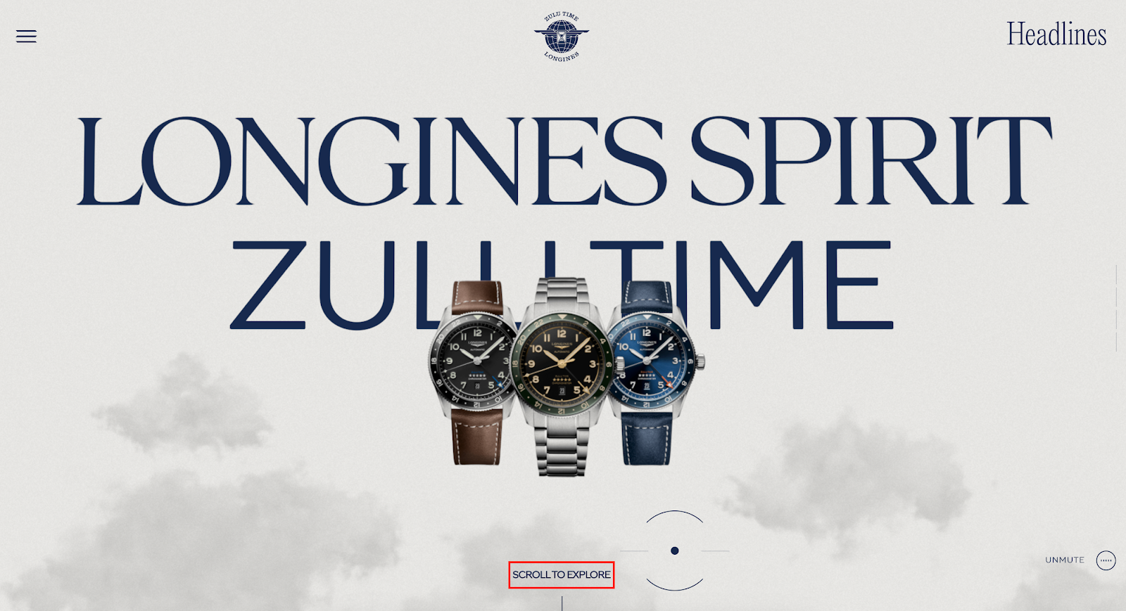 zulu longines start shopping as one of the call to action examples