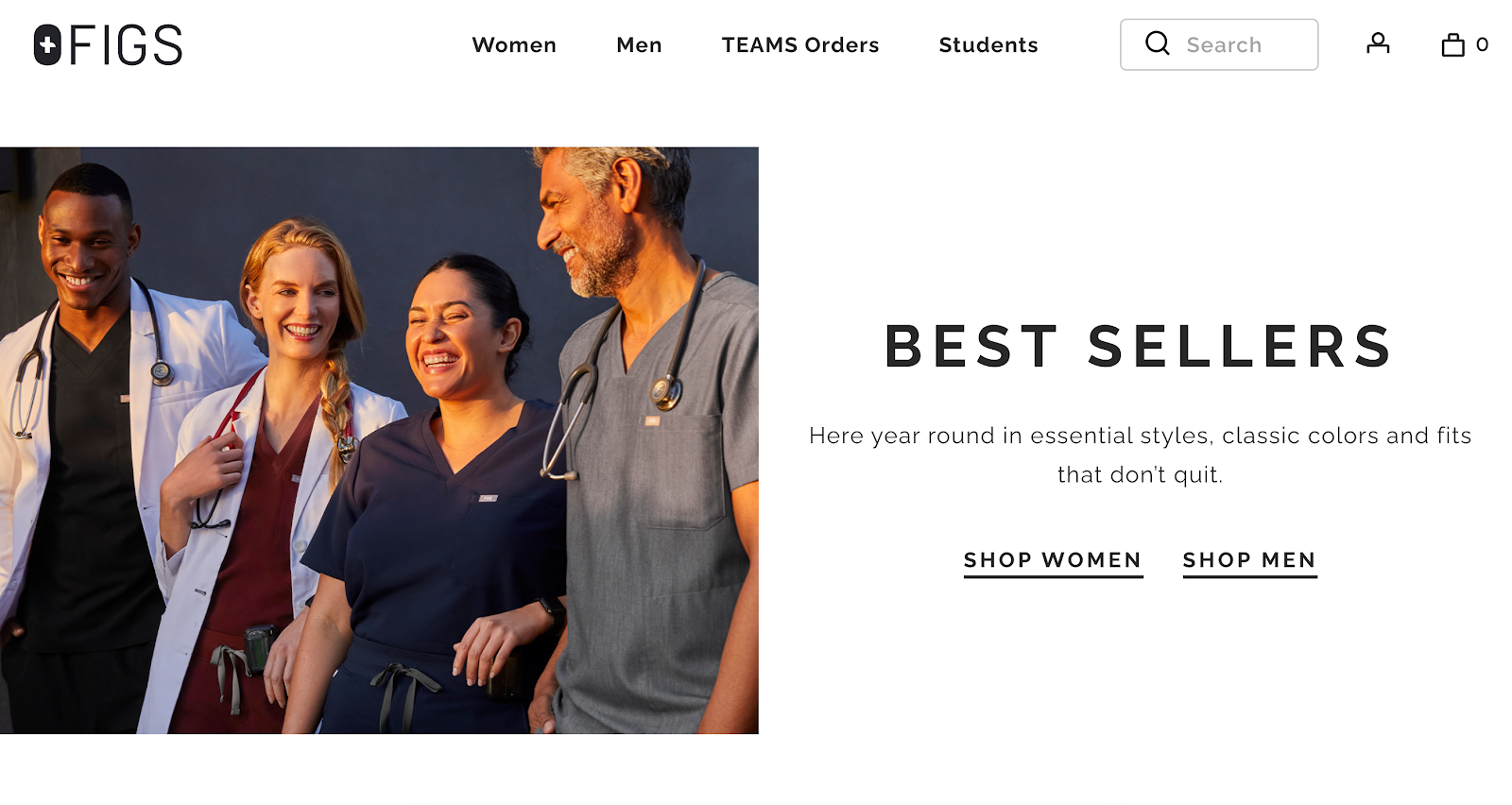 figs best sellers call to action example