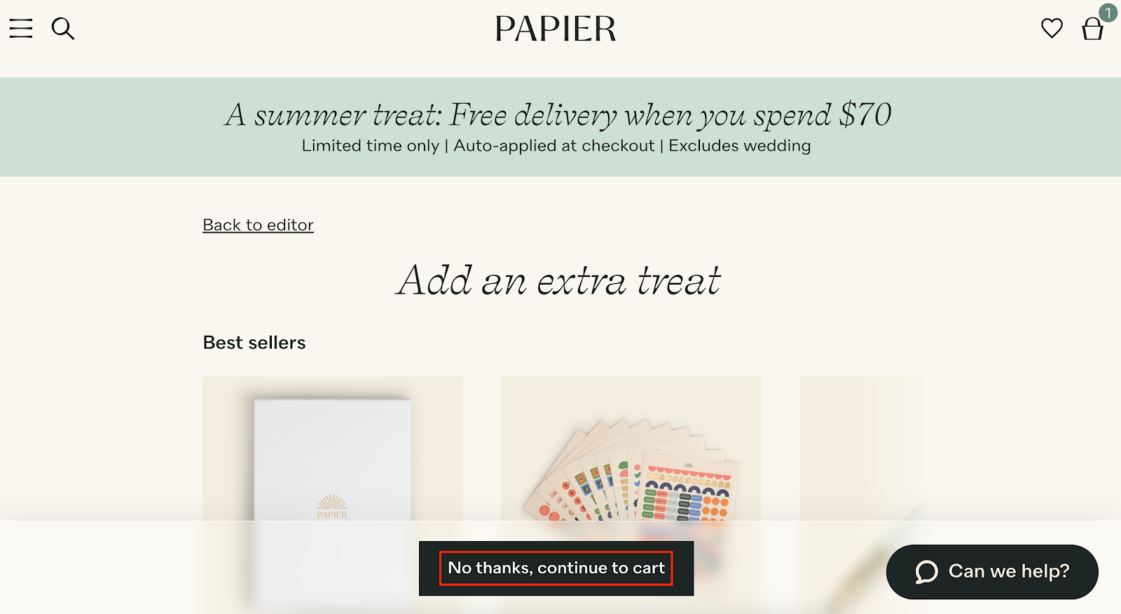 papier take me to the next step as one of the call to action examples