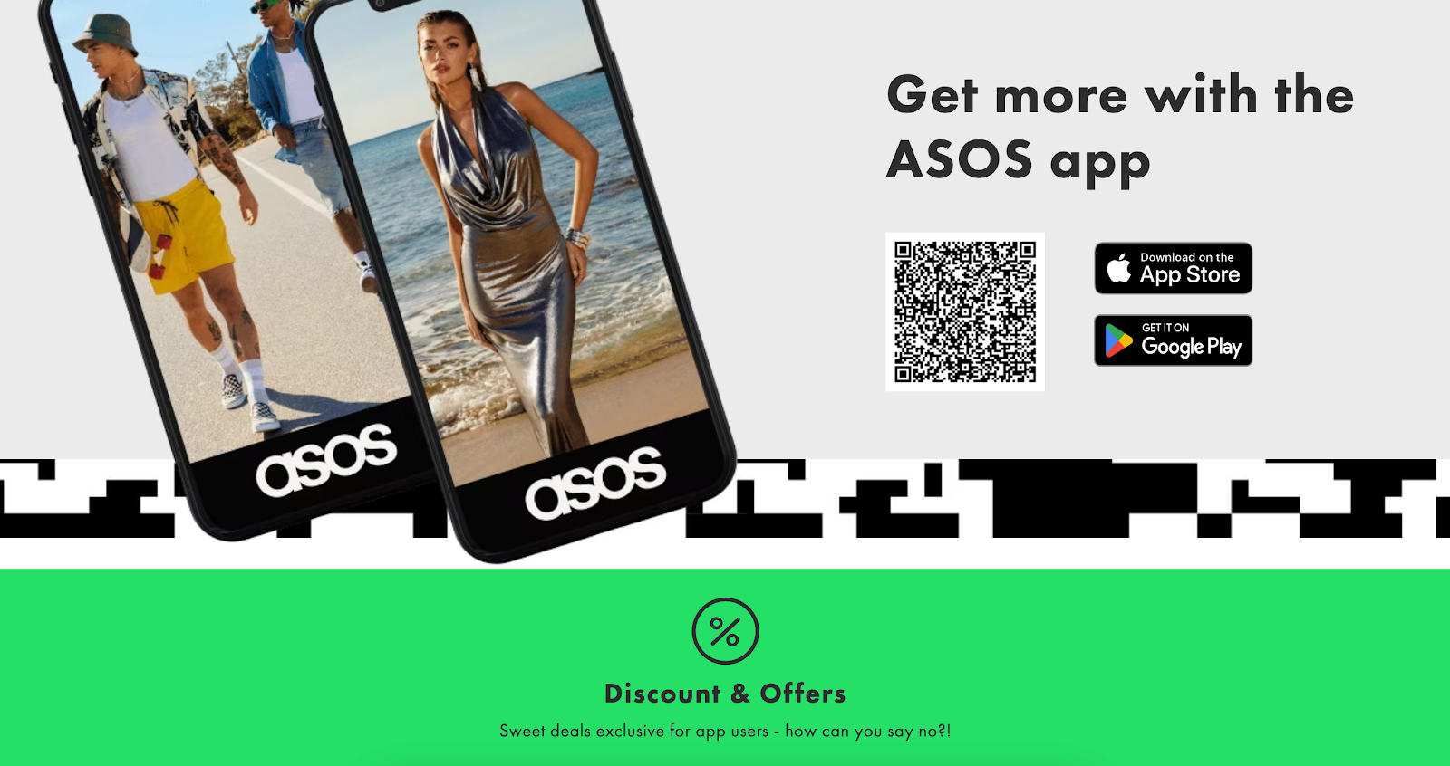 asos ecommerce app call to action example