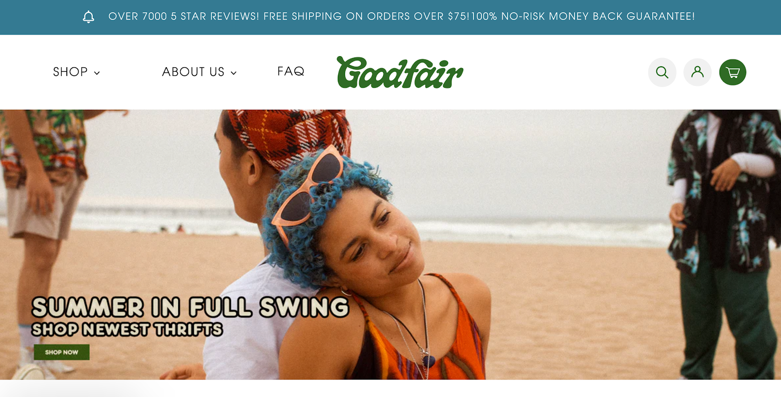 goodfair ecommerce store enjoy seasonal favorites as one of the call to action examples