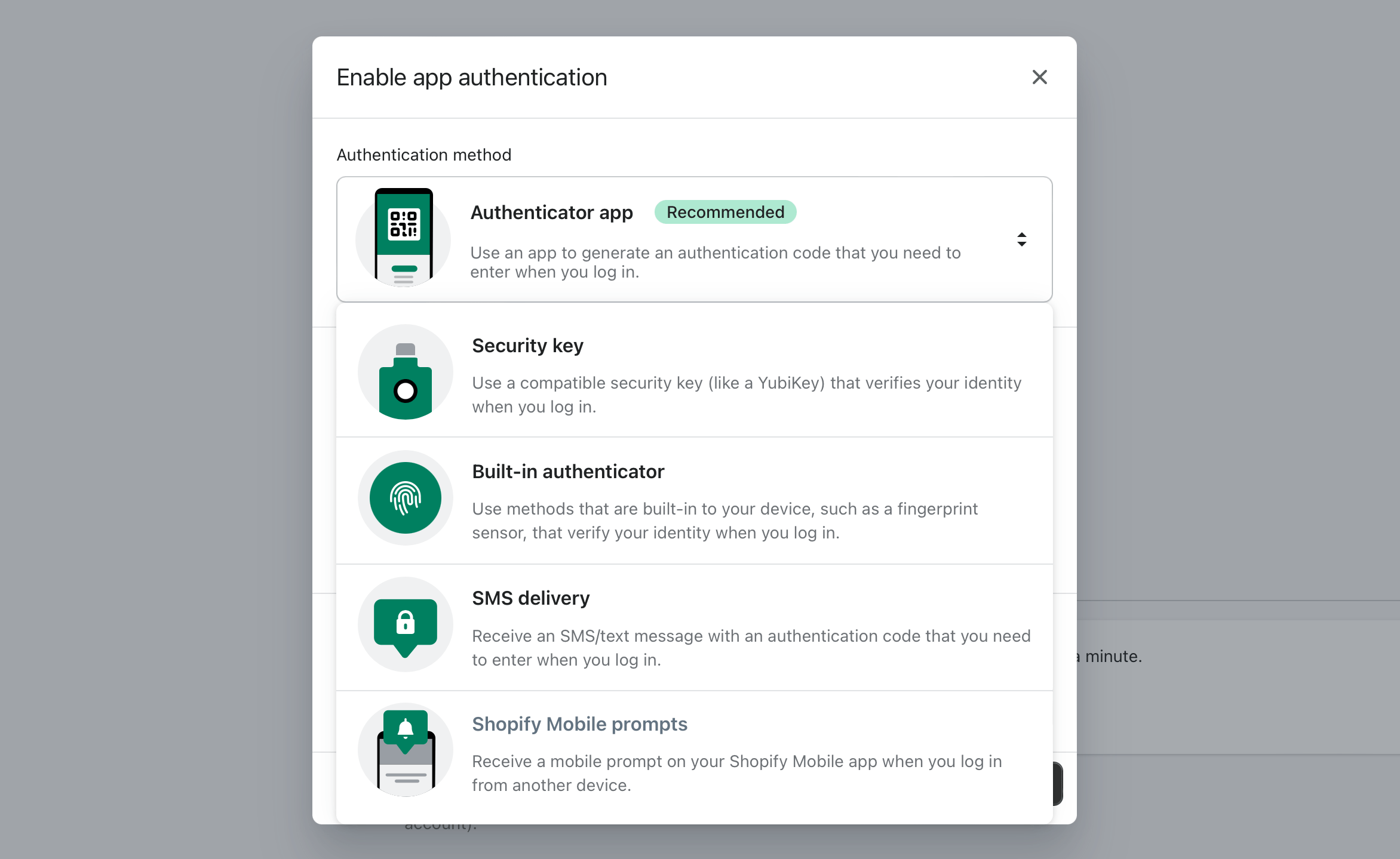 Several 2FA verification methods